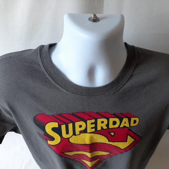Superdad men's grey short sleeve t-shirt size L - Picture 2 of 8